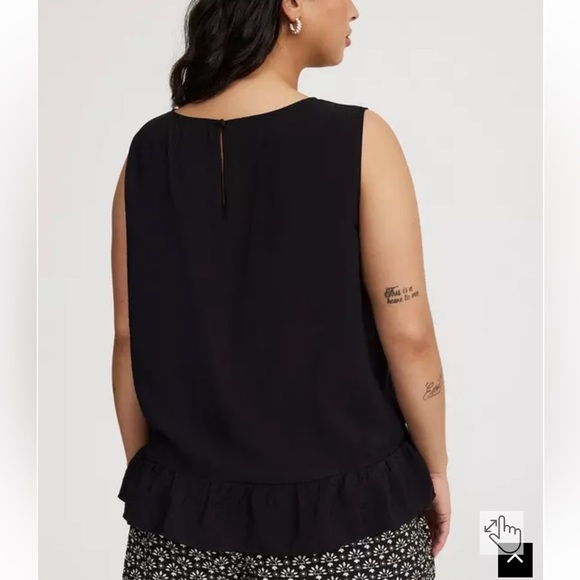 NWT torrid Black Sleeveless Ruffle Hem Top - Picture 2 of 8